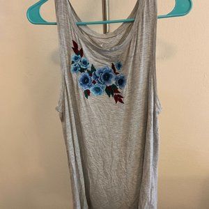 American Eagle grey tank with cute embellishment